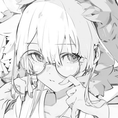 黑白动漫女头图片