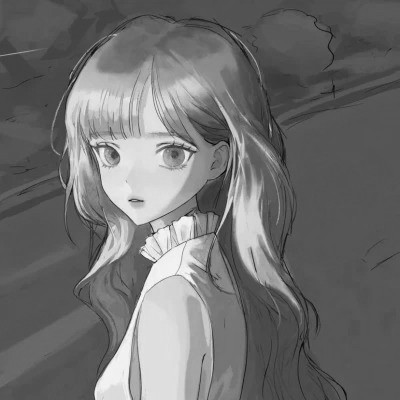 黑白动漫女头图片