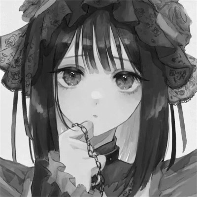 黑白动漫女头图片