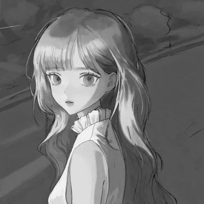 黑白动漫女头图片