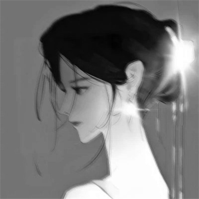 黑白动漫女头图片