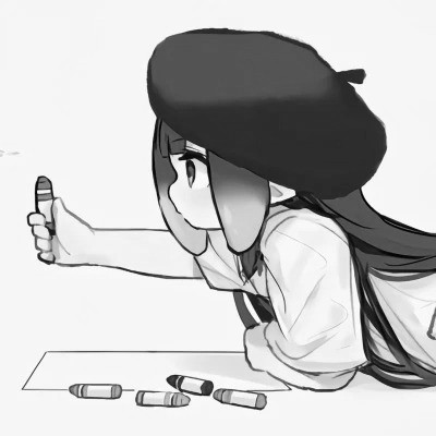 黑白动漫女头图片