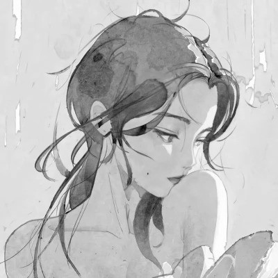 黑白动漫女头图片