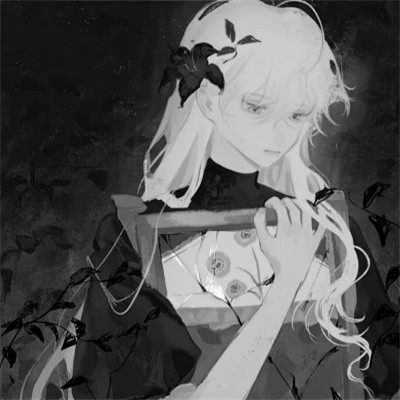 黑白动漫女头图片