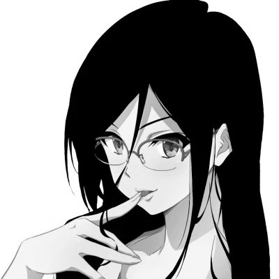 黑白动漫女头图片