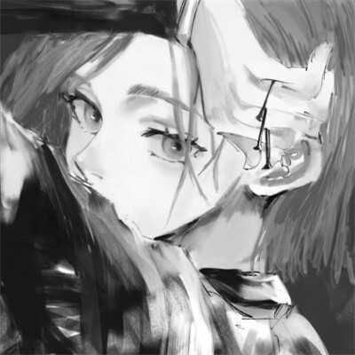 黑白动漫女头图片