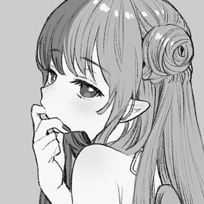 黑白动漫女头图片