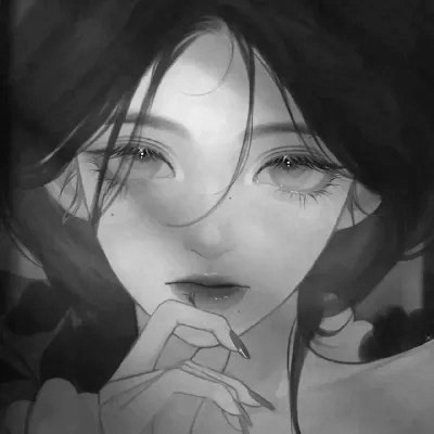 动漫黑白女生头像图片