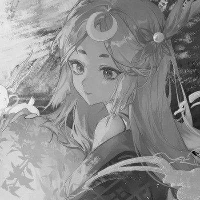 动漫黑白女生头像图片