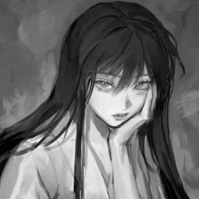 动漫黑白女生头像图片