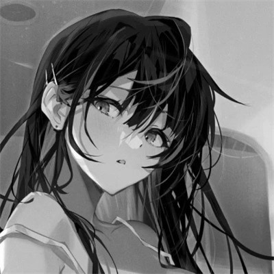 动漫黑白女生头像图片