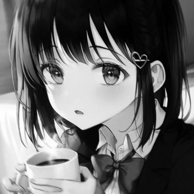 动漫黑白女生头像图片