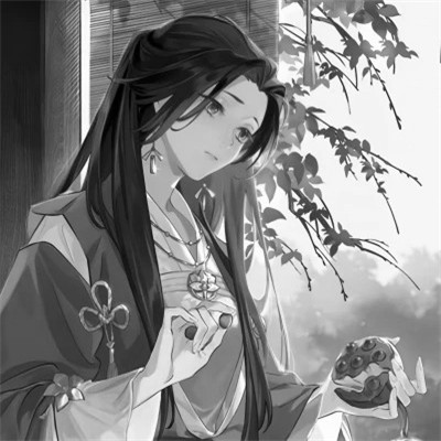 动漫黑白女生头像图片