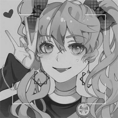 动漫黑白女生头像图片