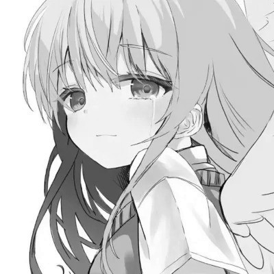 动漫黑白女生头像图片