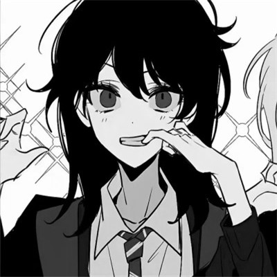 动漫黑白女生头像图片