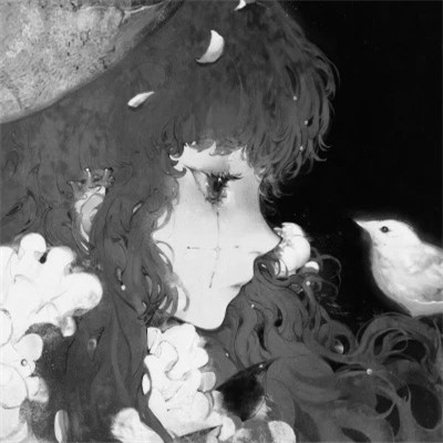 动漫黑白女生头像图片