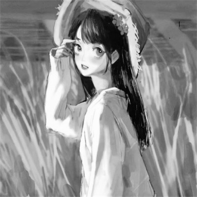 动漫黑白女生头像图片