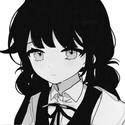 动漫黑白女生头像图片