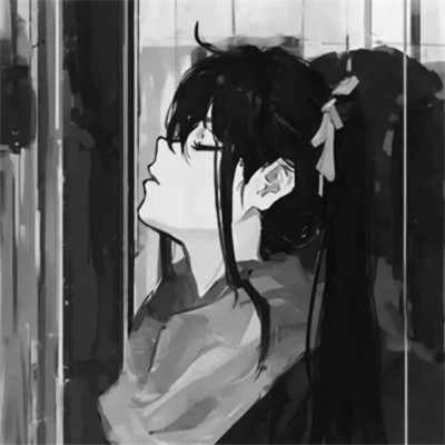动漫黑白女生头像图片