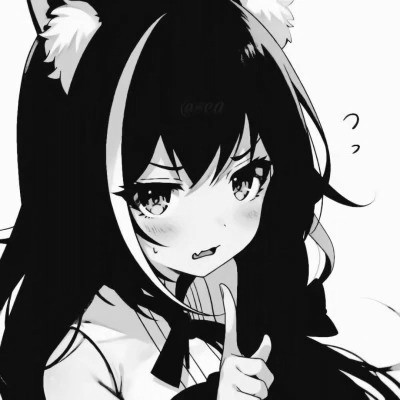 动漫黑白女生头像图片