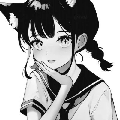 动漫黑白女生头像图片