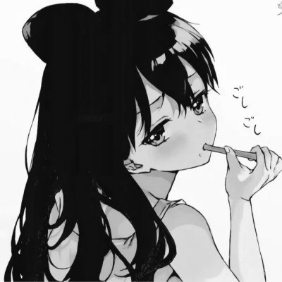 动漫黑白女生头像图片