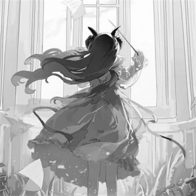 动漫黑白女生头像图片