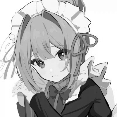 动漫黑白女生头像图片