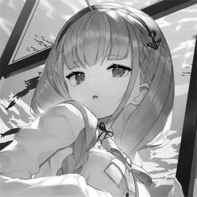 动漫黑白女生头像图片