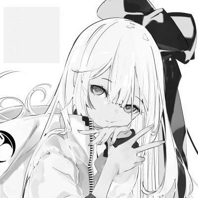 动漫黑白女生头像图片