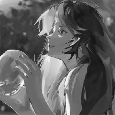 动漫黑白女生头像图片
