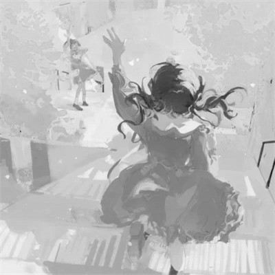 动漫黑白女生头像图片