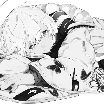 动漫黑白女生头像图片