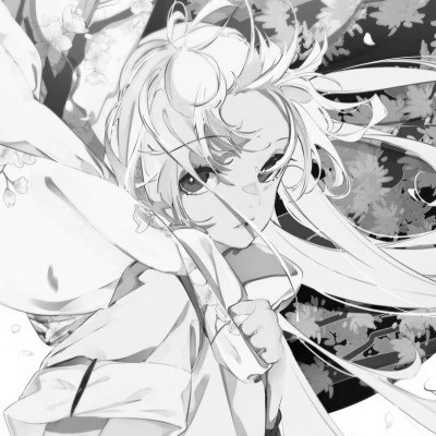 动漫黑白女生头像图片