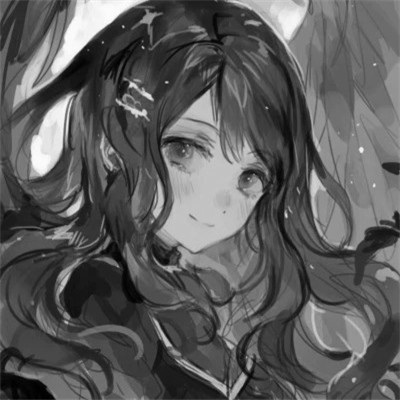 动漫黑白女生头像图片