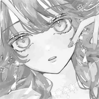 动漫黑白女生头像图片