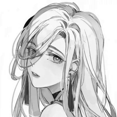动漫黑白女生头像图片