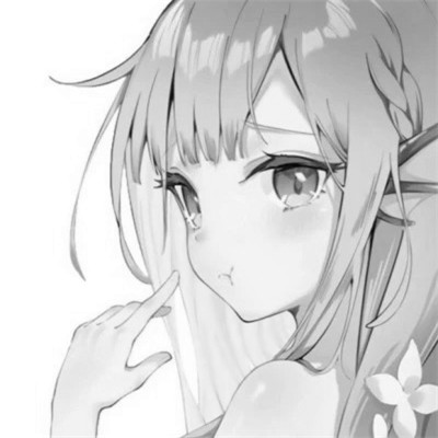 优质女生头像动漫黑白图片