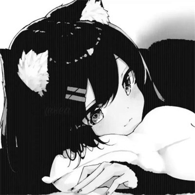 优质女生头像动漫黑白图片