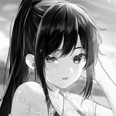 优质女生头像动漫黑白图片