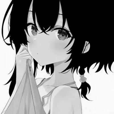 优质女生头像动漫黑白图片