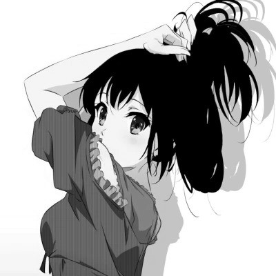 优质女生头像动漫黑白图片
