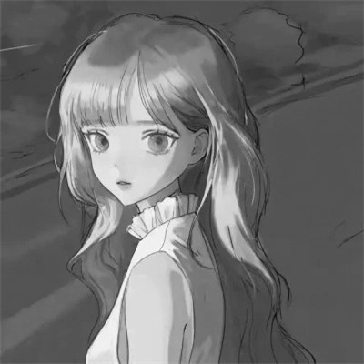 优质女生头像动漫黑白图片