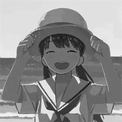 优质女生头像动漫黑白图片