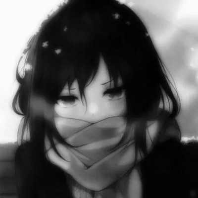 优质女生头像动漫黑白图片