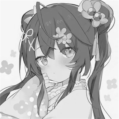 优质女生头像动漫黑白图片