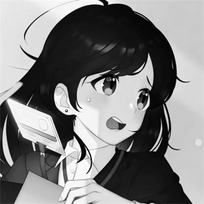 优质女生头像动漫黑白图片