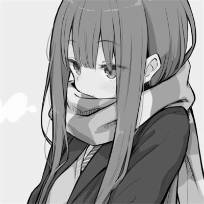 优质女生头像动漫黑白图片