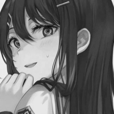 ins动漫女生头像黑白高清图片
